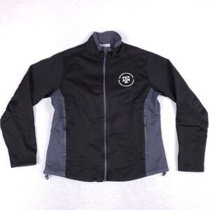 Port Authority Texas A&M TAMU Softshell‎ Jacket Womens L Black Full Zip Fleece